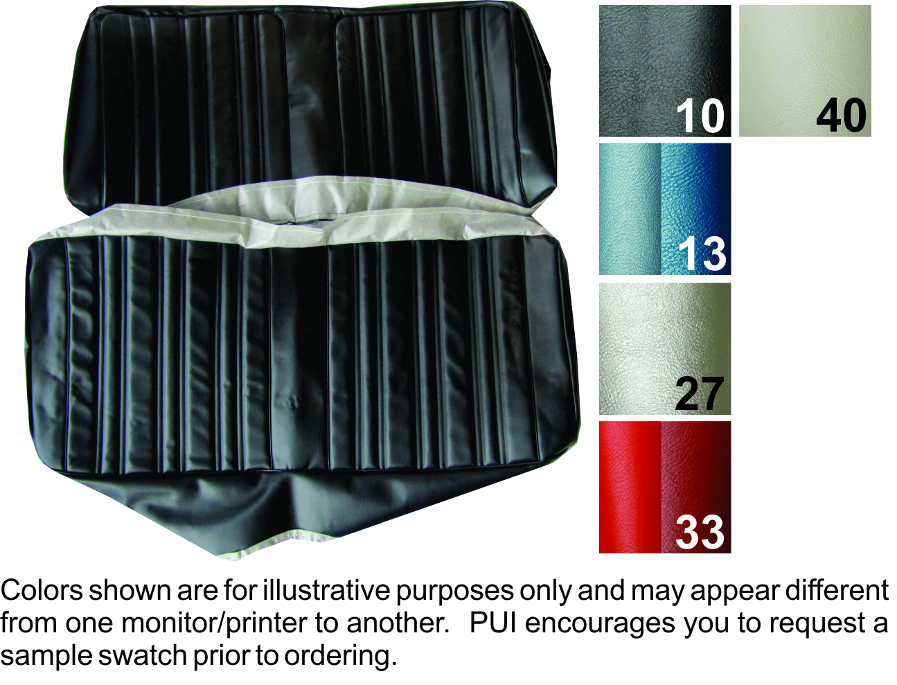 1967 Cutlass Sport Convertible Rear Bench Seat Covers